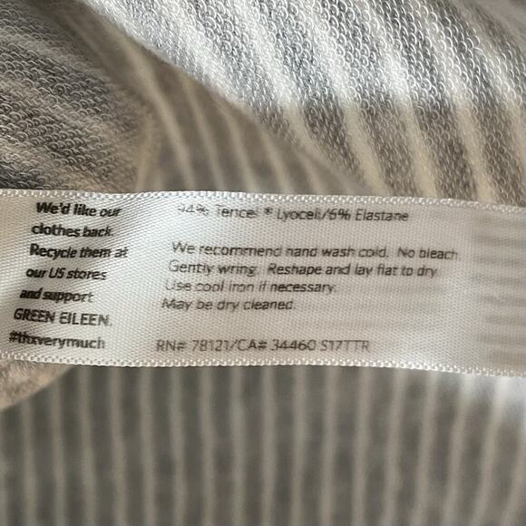 Eileen Fisher Soft Terry Pullover Stripe Long Sleeve Top Size S Gray Casual - Picture 7 of 7